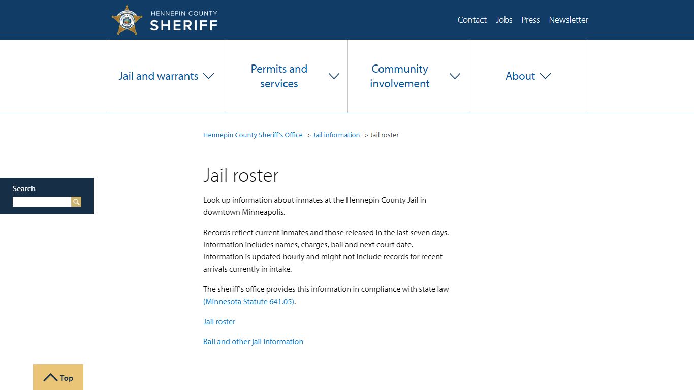 Jail roster - Hennepin County Sheriff's Office